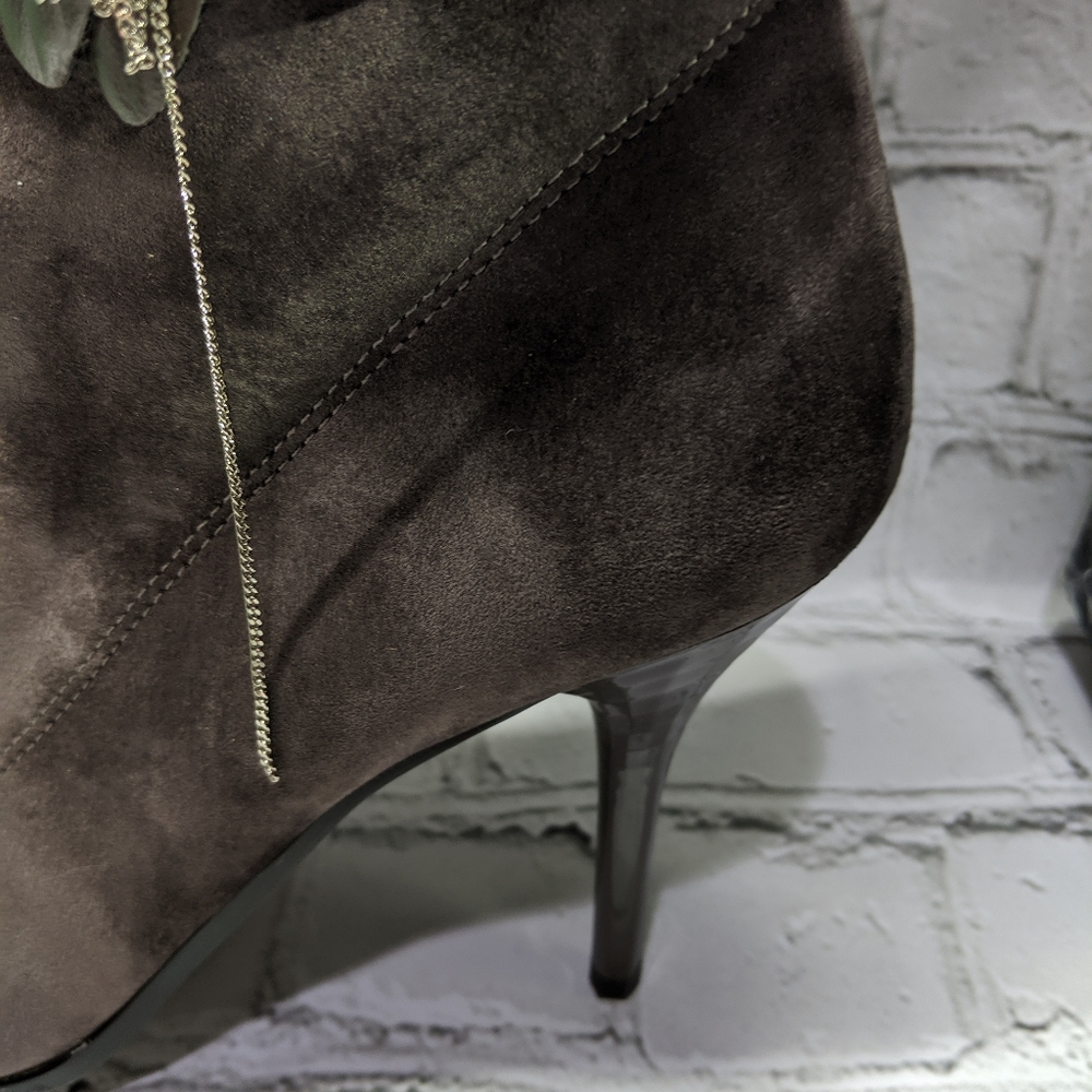 Suede grey knee high boots - Picture 8 of 8